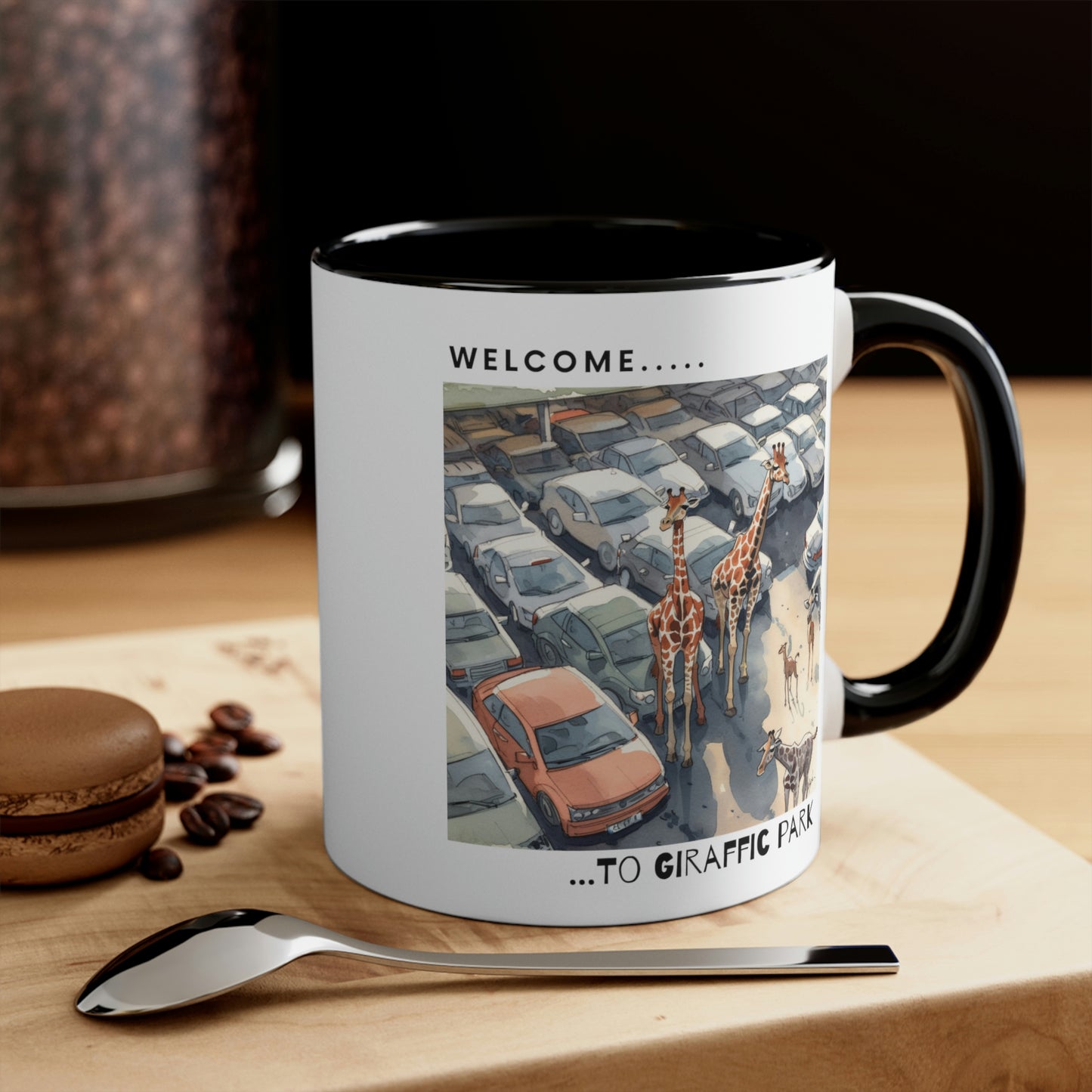 Giraffic Park - Dad Joke Accent Coffee Mug, 11oz